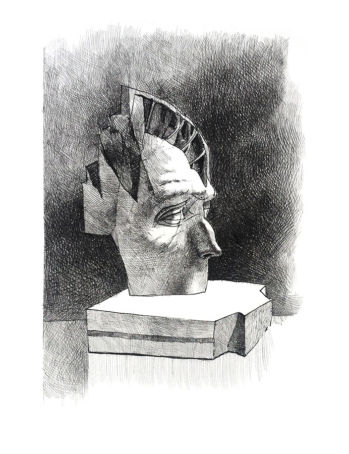 Djochkoun Sami, "Absentpaedia" series (Empire), 2019, ink on paper, 35 x 27 cm. Djochkoun Sami, "Absentpaedia" series (Empire), 2019, ink on paper, 35 x 27 cm.